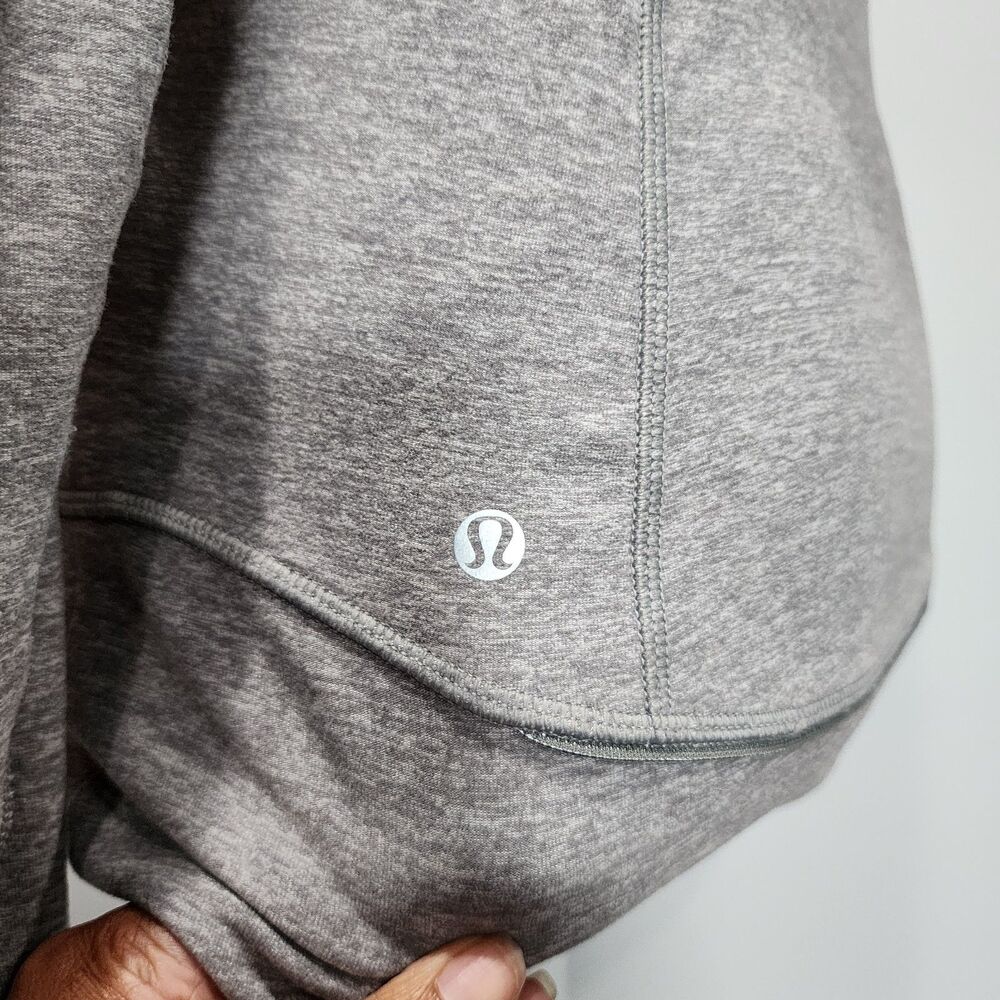 LULULEMON GRAY 1/4 ZIP STRETCHY ZIP POCKETS SWEATSHIRT PULLOVER SIZE 4 - Picture 7 of 11